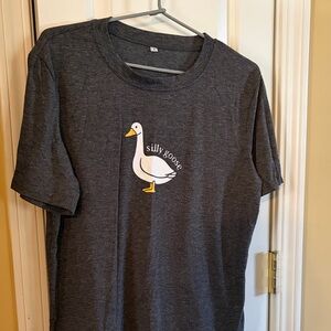 Gray T-Shirt with Silly Goose Graphic